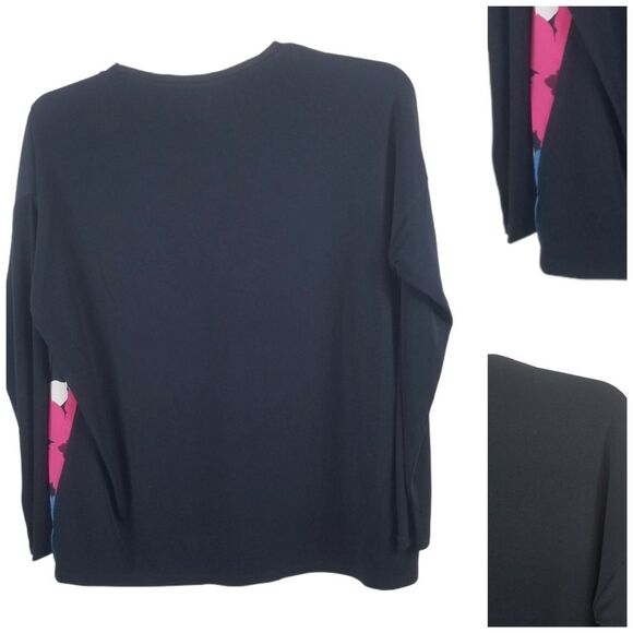🌻Dkny floral Print Colorblocked Top size small - Picture 3 of 6
